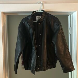 Abercrombie & Fitch Women’s Vegan Leather Bomber Jacket